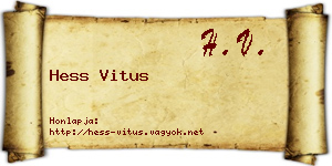 Hess Vitus névjegykártya